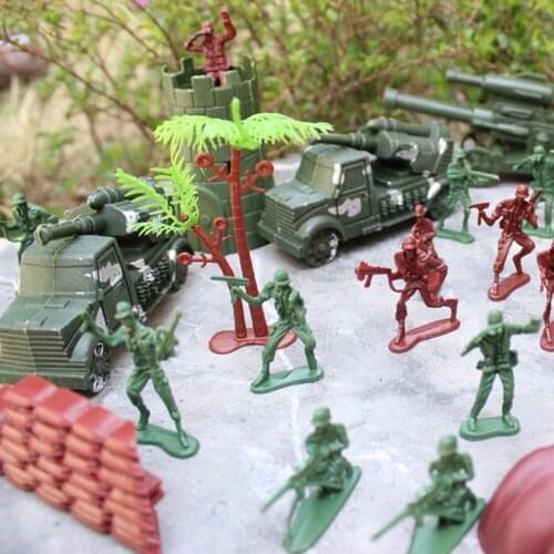 4 Cm 238 PCS Warriors And Training Military Bases Toys Plastic Soldier Toys Environmental Plastic Drab And Red Two Steadfast