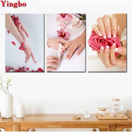 3 Pcs/set Diy diamond embroidery Yoga Spa Salon Nail Body Massage 5d full rhinestones diamond painting cross stitch mosaic kits
