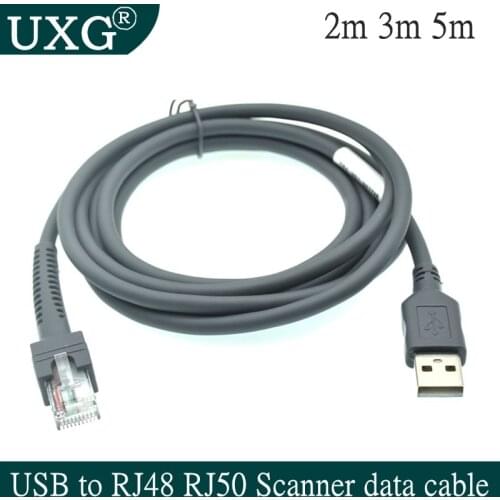 5M 3M USB to RJ48 RJ50 Scanner data cable for LS2208 LS1203 LS2208/AP LS4008I LS7808 DS3400 for Zebra Xunbao Motorola Honeywell