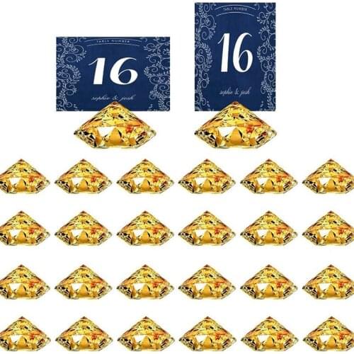5pcs Elegant Diamond Place Card Holders Table Number Wedding engagement event company dinner reception bridal shower decoration