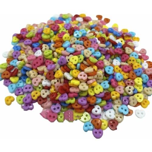 6mm 100PCs/lot Resin Sewing Mini Button Scrapbooking Heart Mixed 2 Holes Costura Botones bottoni botoes