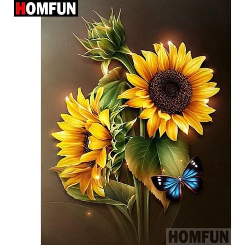 HOMFUN 5D DIY Diamond Painting Full Square/Round Drill "Sunflower flower" Embroidery Cross Stitch gift Home Decor Gift A07844
