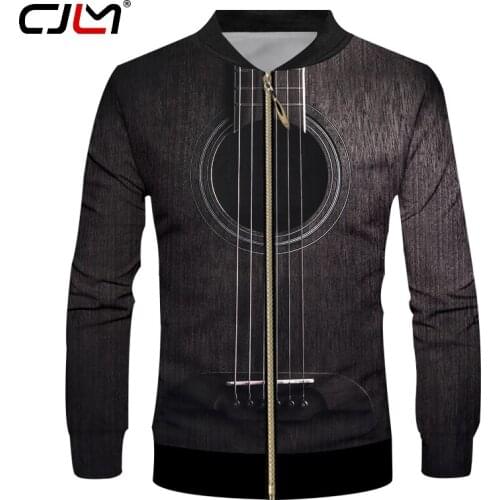 CJLM Brand Guitar Art Musical Instrument Summer 3D Full Printing Fashion Jacket Print Style Fitness Casual Zipper coat