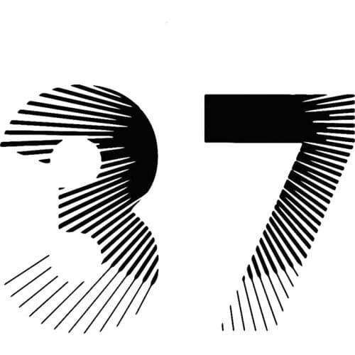 CS-11024# Die-Cut Vinyl Decal Number 37 Car Sticker Waterproof Auto Decors on Truck Bumper Rear Window