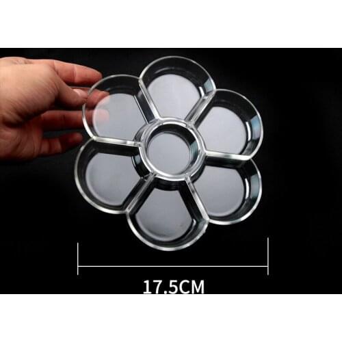 Plum Blossom Shape Watercolor Painting Palette Transparent White Drawing Tool 1Pcs Plastic Multi-function 7 Holes