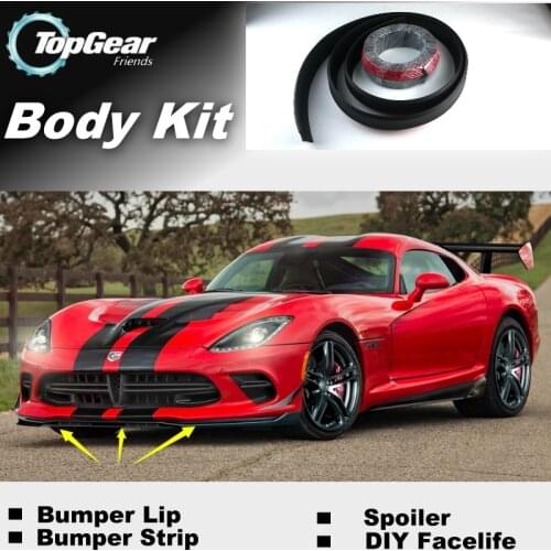 Bumper Lip Deflector Lips For Dodge Viper Phase RT / SRT / SR / GTS Front Spoiler Skirt For TG Fans Tuning / Body Kit / Strip