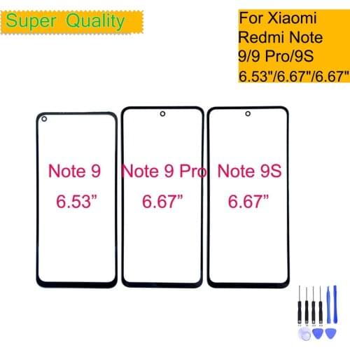 For Xiaomi Redmi Note 9S 9 Pro Touch Screen Panel Front Outer Glass Lens For Xiaomi Redmi Note 9 LCD Glass Front Replacement