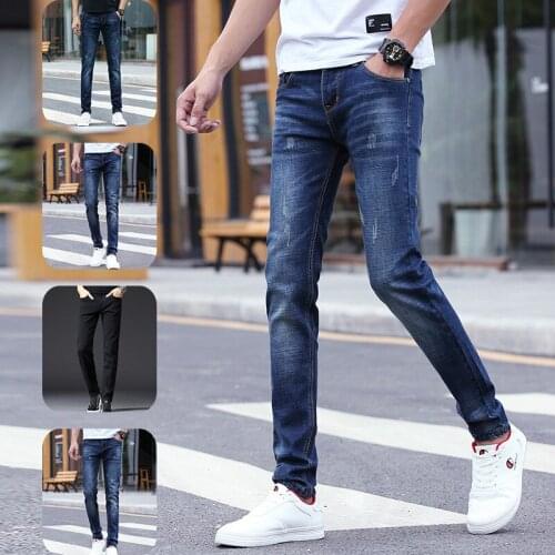 Autumn Mens Jeans Mens Straight Tube Loose Trend Youth Leisure Loose Long Pants Retro Mens Pants Hip Hop Jeans