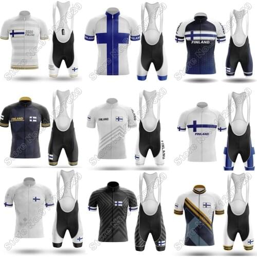 Finland 2021 Cycling Jersey Set Summer Cycling Clothing Men Road Bike Shirts Suit Bicycle Bib Shorts MTB Wear Maillot