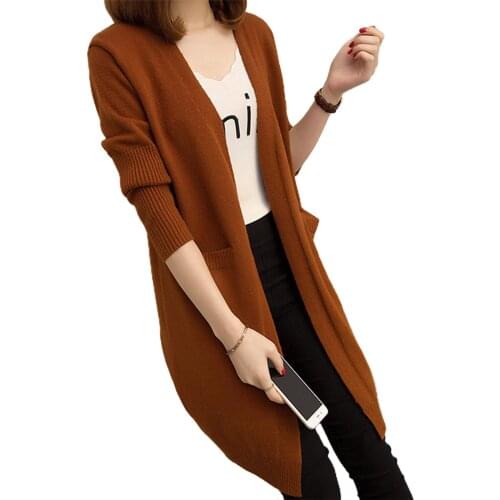 Fashion Women Solid Color Long Sleeve Hooded Fluff Knitted Cardigan Coat Outwear Women Open Front Cardigan Sweaters Winter Women