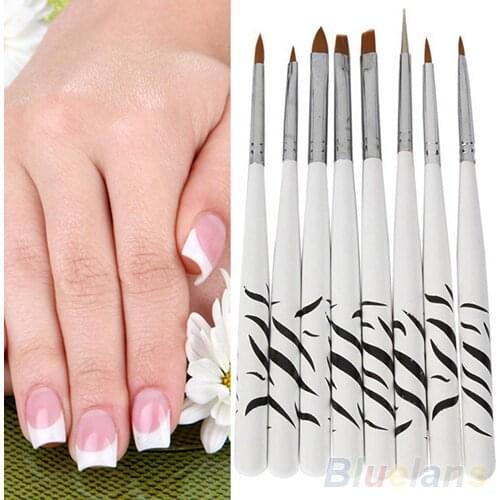 8PCS Zebra Nail Art Brush Dotting Manicure Painting Drawing Polish Brush Pen Tools