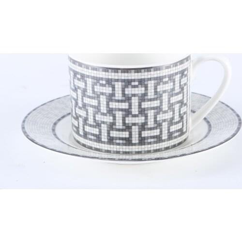 European Classic Bone China Coffee Cup and Saucer Tableware Coffee Saucer Office Afternoon Tea Set Home Kitchen Mosaic