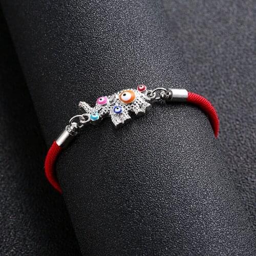 Summer Lucky Red Rope Elephant Turkey Eye Bracelet Gift Red String Charm Animal Bracelet Ladies Jewelry