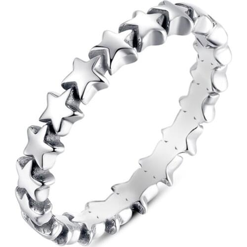 MISANANRYNE Romantic Ring For Women Authentic Silver-Color Star Forever Love Finger Promise Ring Size 6/7/8/9 Fashion Jewelry FY