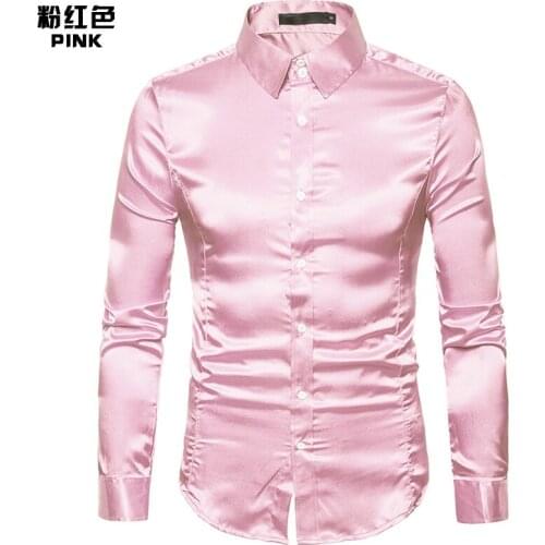 European size mens shirt, high quality casual fashion shirt, bright face long sleeve Lapel shirt