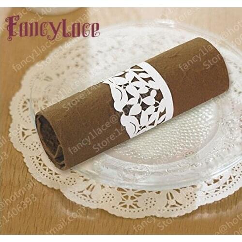 New 50pcs White Paper Love Bird Vine Napkin Rings Wedding Decoration Holder Bridal Shower Favor Wedding Favor Party Supplies