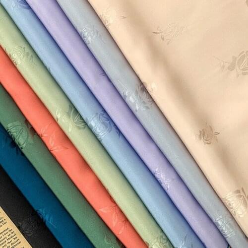 From 5meters NEW2 10 Colors Rose Jacquard Satin Emulation Silk Fabric/Dress /Cheongsam National /DIY Materials Sewing Fabric