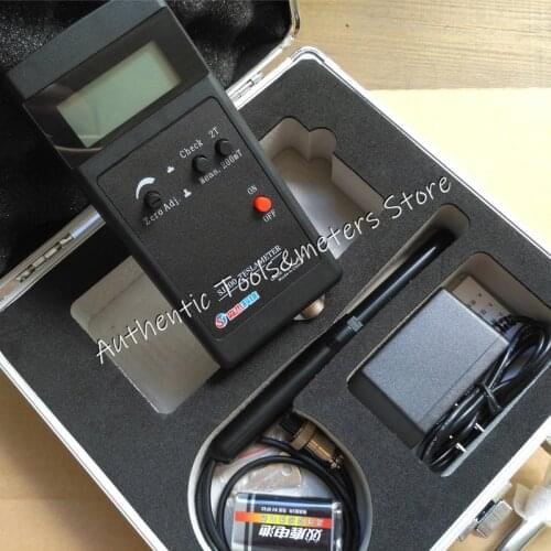 SJ200 Digital Gauss Meter Static Magnetic Field Tesla Tester 0-200Mt-2000mT with Adapter and Carrying Box