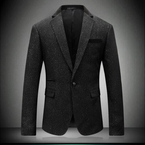 Style Clothing 2020 Korean Fashion Brand Male Blazer Solid Snow Point Wedding Men Stage Wear Tuxedos Formal Jacket 8655