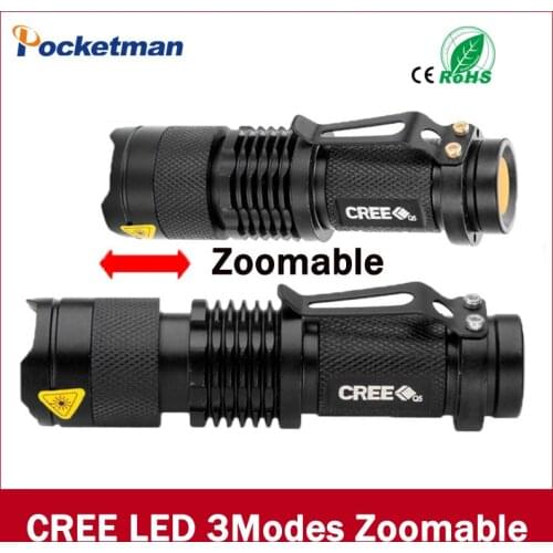 Mini LED Flashlight ZOOM 7W 2000LM Waterproof Lanterna LED 3 Modes Zoomable Flashlight Linterna led Torch AA 14500 battery
