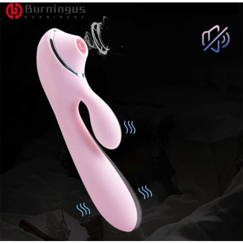 Female Vibrator Vagina Sucking G-Spot Silicone Dildo Clit Stimulator Erotic Sex Toys Oral Womens Masturbator Adult Products