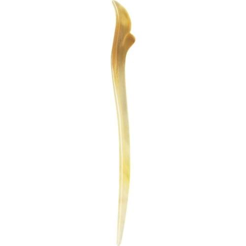 1 Set of Decorative Ox Horn Hairpin Vintage Hair Stick Updo Hair Accessories for Women Girls (Beige)