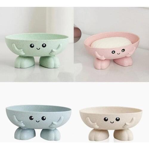 1pcs Cartoon Soap Holder Soap Drain Container Storage Plate Tray Bathroom Storage Products Kitchen Accessories Gadgets