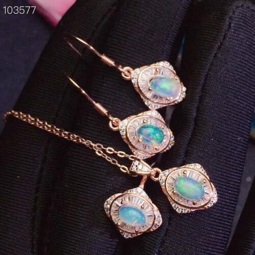 100% NATURAL ETHIOPIAN WELO FIRE OPAL 925 silver Ring Pendant Earring Set