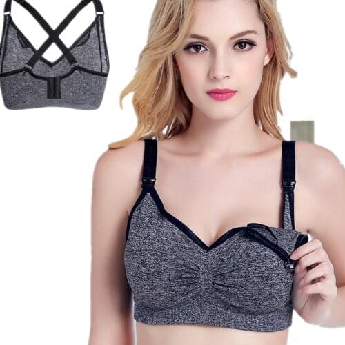 Nursing Bra Breastfeeding Maternity Wire free Bras Push Up Pregnant Underwear Women Sports Tank Top Cross