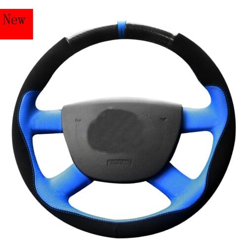 Customized Hand-stitched Leather Suede Car Steering Wheel Cover for Ford Ranger Everest Edge Explorer Escort Accessories