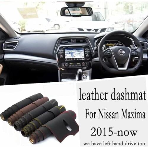For Nissan Maxima 2015 2016 2017 2018 2019 2020 Leather Dashmat Dashboard Cover Pad Dash Mat Carpet Car Styling Accessories RHD