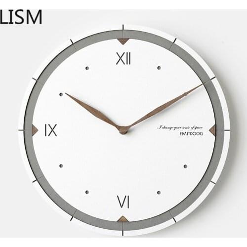Round Quartz Silent Roman Numeral Wall Clock Living Room Retro European Style Clock Decoration Personality Clock Watch Horloge