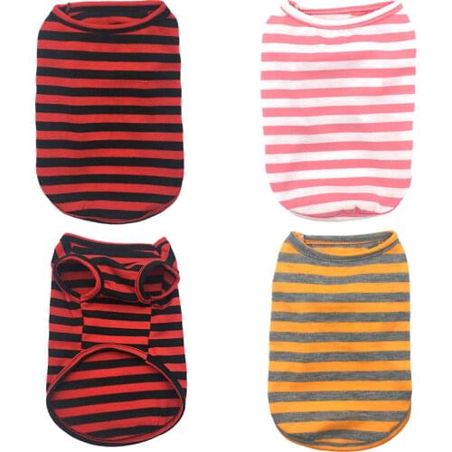 Summer Pet Dog Clothes Cotton Striped Vest t shirt Dog Clothing for Dogs Puppy Outfit shirt Small Pet chihuahua Clothes