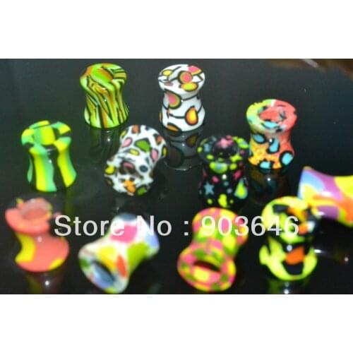 LOT50 PCS Free Shippment Body Piercing Body Jewelry- Ear Plugs Ear Flesh Tunnels Sets Earlets 6MM 8MM 10MM 12MM hot sell