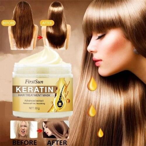 Firstsun Magical keratin Hair Treatment Mask 5 Seconds Repairs Damage Deep Hair Root Treatment for Silky Hair 50ml