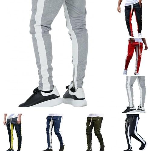 Men Running Pants Autumn Winter Zipper Casual Sports Running Tight Trousers Sportswear Pants Jogging Pants Trousers for Men 2021