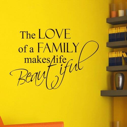 Wall Vinyl Decals The Love of a Family Makes Quote Wall Sticker Art Mural Living Room Large Hall Wall Tattoo Wallpaper New LA771
