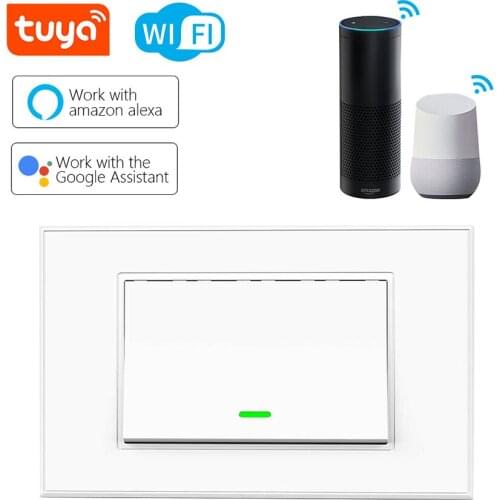 CBE Tuya US Plug In-wall Smart KeySwitch 1/2/3 Gang Voice Remote Control Wifi Wireless Push Button Smart Switch for Alexa Google