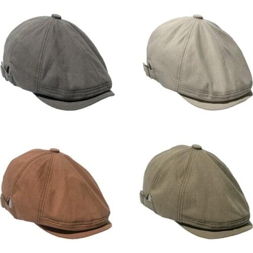 Short Brim Solid Color Adjustable Breathable Men Painter Hat Vintage Outdoor Spring Autumn Korean Version Berets Newsboy Hat