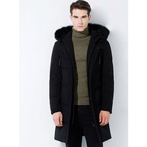 Winter Jacket Men Casual Duck Down Jacket Fox Fur Collar Warm Parka Men Down Coats Overcoat Abrigo Hombre KJ575