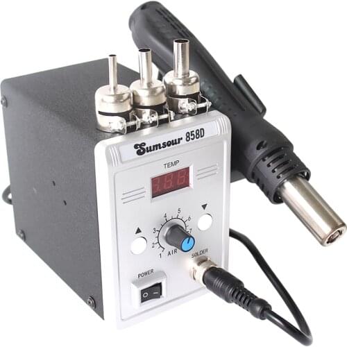 New 858D LED Digital Display Soldering Station Desoldering Station BGA Rework Soldering Station Hot Air Gun Repair Welding Tool