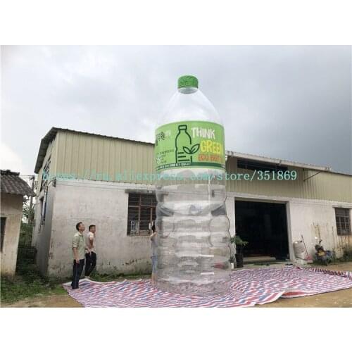 Selling 6 meters high PVC transparent inflatable bottles, PVC inflatable gas model, advertising inflatable mineral water bottles