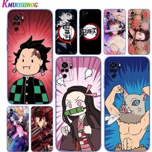 Transparent Cover Anime Demon Slayer For Xioami Redmi Note 10 10S 9T 9S 9 8T 8 7S 7 6 5A 5 4X 4 Pro Max Phone Case