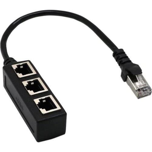 Splitter Ethernet RJ45 Cable Adapter 1 To 3 Port LAN Network Plug Connector for Networking Extension