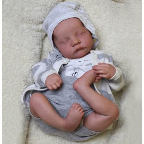 20inch Unpainted Unfinished Doll Part Sleeping Baby Vinyl Reborn Baby DIY Blank Doll Kit Fabric Newborn Body In Stock Fast Ship