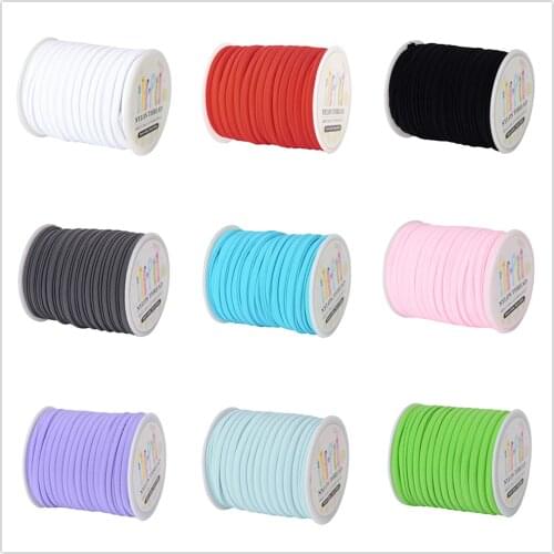About 20m/roll Tiny Elastic Spandex Thread Cords 5x3mm For for jewelry making DIY Bracelet Necklace Crafts Accessories