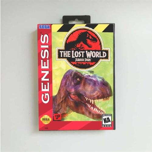 The Lost World Jurassic Park - USA Cover With Retail Box 16 Bit MD Game Card for Sega Megadrive Genesis Video Game Console