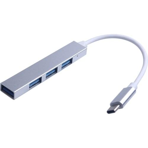 Type-C To 4 Usb Hub Expander Mini Ultra-Thin Portable 4-Port Usb 2.0 Hub Converter OTG Adapter For Mac-Book Laptop Tablet Comput