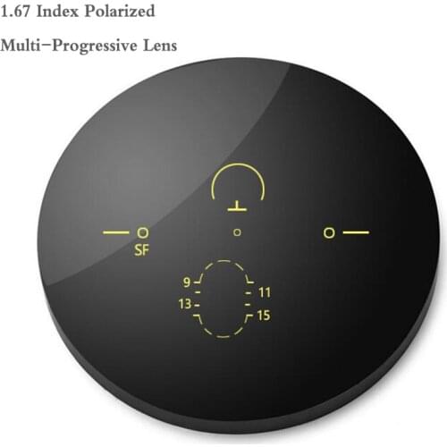 1.67 Index Polarized Sunglasses Aspheric Optical Multi-Focal Progressive Prescription Lens Myopia Lens Glasses 2 PCS