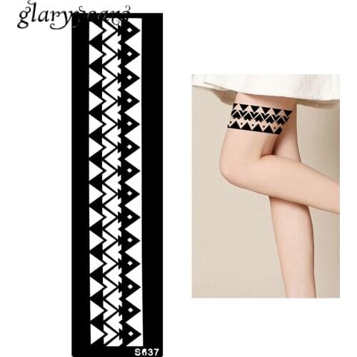 1 Piece Women Body Art Paint Tattoo Henna Stencil Stripe Pattern Design Indian Tattoo Template Paste Sexy Product Temporary S637